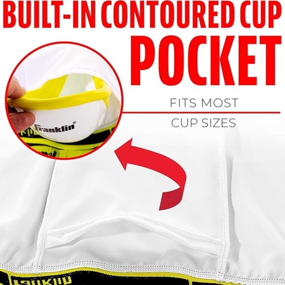 Franklin FLexpro Compression Short & Cup, White, boys Youth XS 19”-21” brand new - Picture 4 of 9